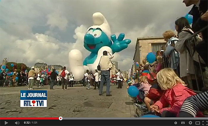 Ballon's parade en clôture de la fête de la BD à Bruxelles - Vidéo de RTL Info