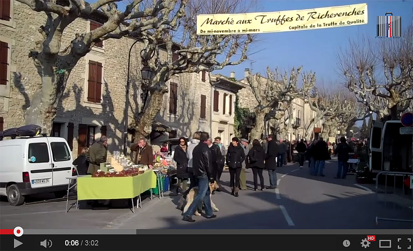 Sur le marché aux truffes de Richerenches (84) avec Bernard Mathé.