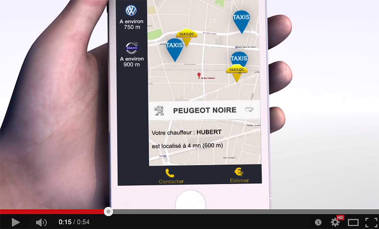 Commande d'un taxi à proximité et mise en relation gratuite en VoIP