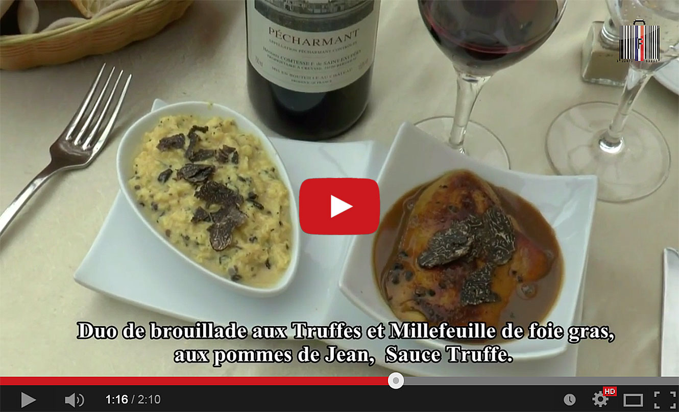 Le menu truffes de l'Auberge de la truffe à Sorges en Périgord (24).