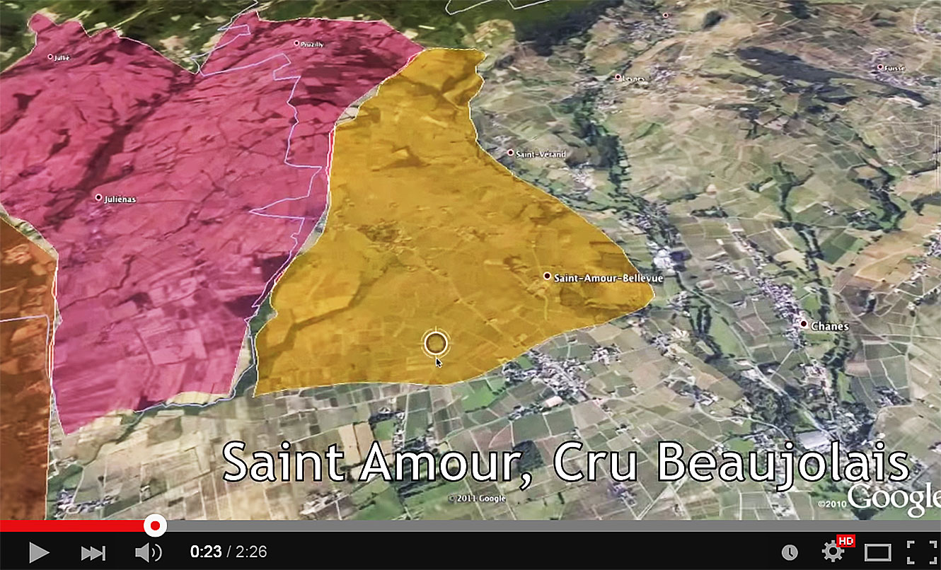 Beaujolais Crus tour with Google Earth.