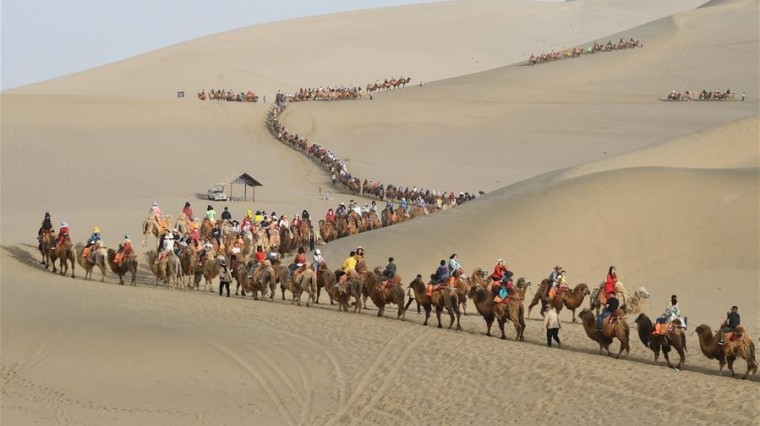 à Dunhuang, dans la province chinoise du Gansu (nord-est),