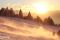 Descente au coucher du soleil en Yooner de la Croix de Chamrousse à 2250m jusqu'au bas de la station à 1650m.